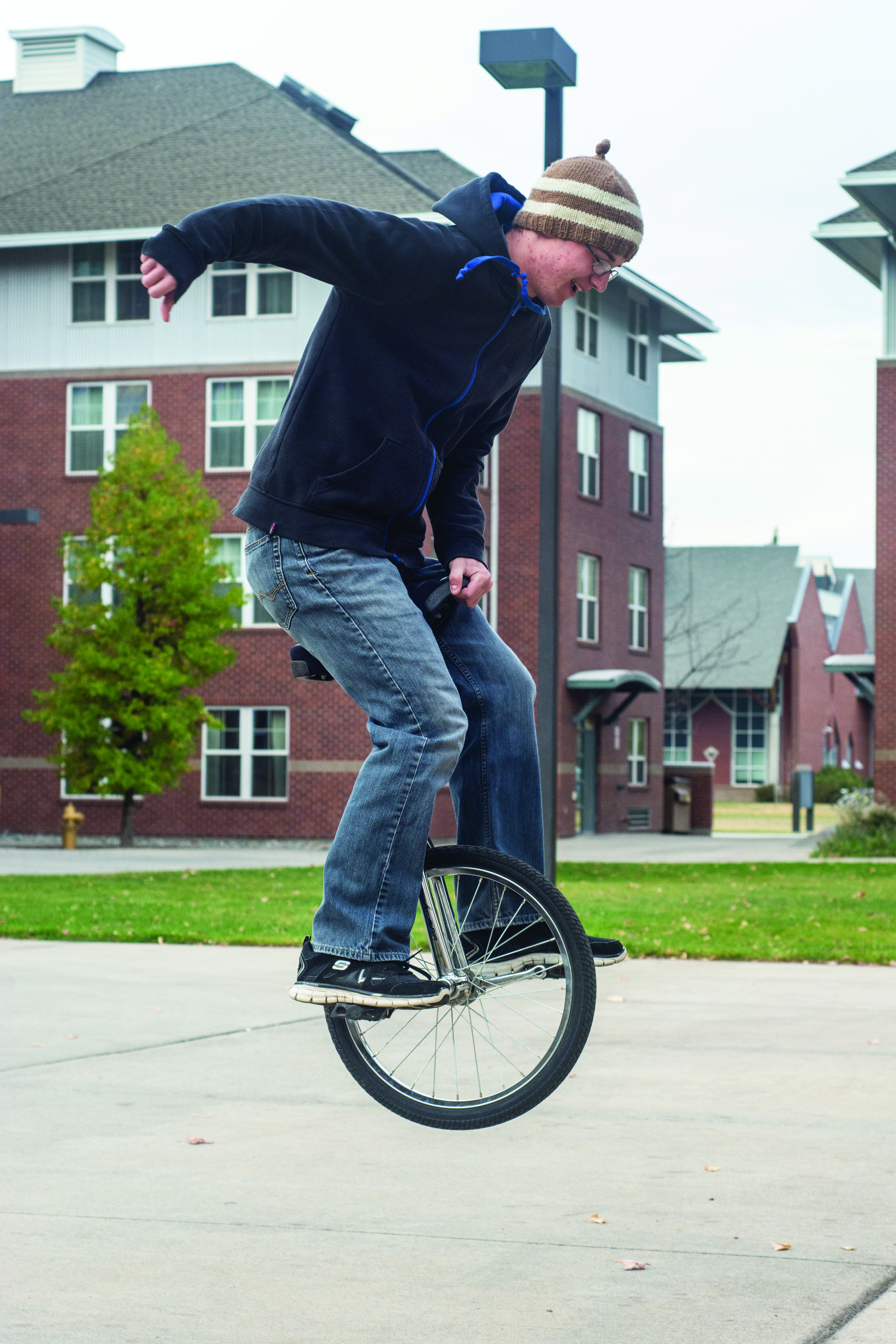Mono Man, if I were a super hero on a unicycle. If I could have some karate moves while staying on my unicycle, going around fighting crime. - Johnathan Counts